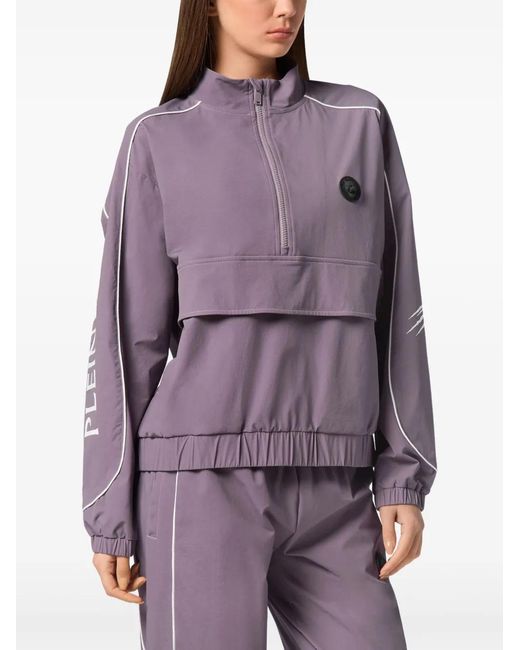 Philipp Plein Purple Logo-Patch Sweatshirt