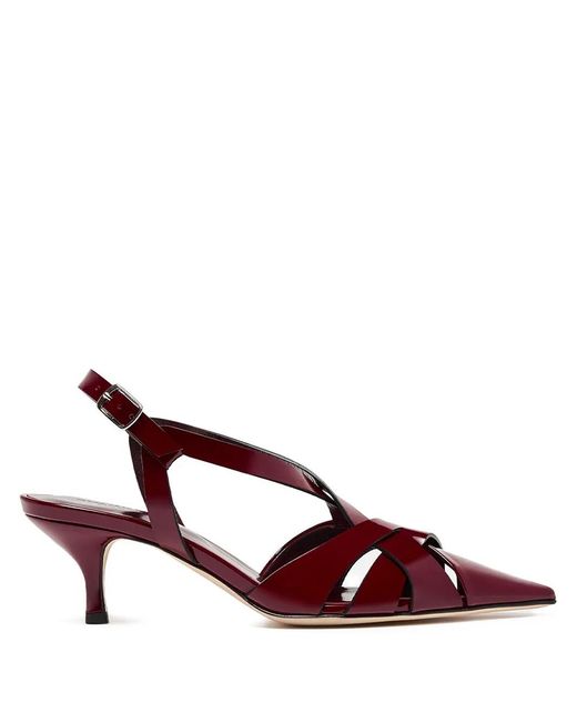 Scarosso Brown Pointed Slingback Pumps