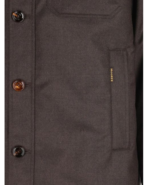 Moorer Brown Pocket Button-Up Jacket for men