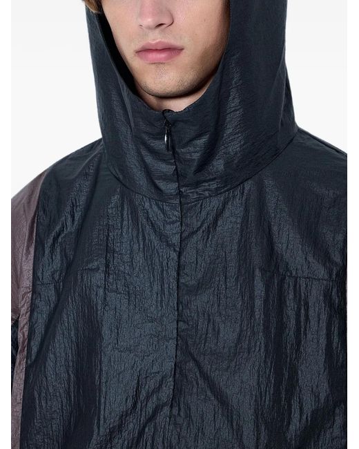 Kiko Kostadinov Blue Crinkled Colour-Block Jacket for men