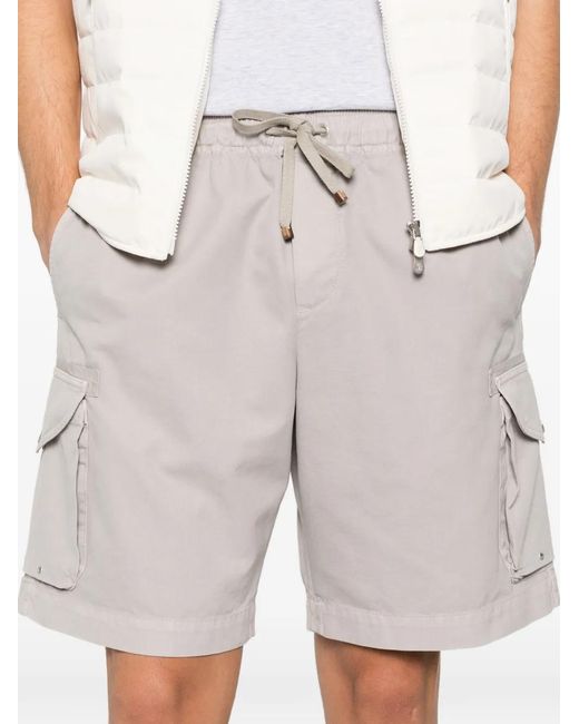 メンズ Brunello Cucinelli ドローストリング カーゴショートパンツ White