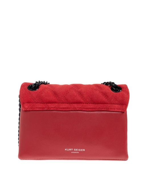 Kurt Geiger Red Chain-strap Quilted Mini Bag