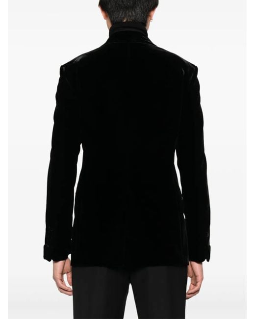 Blazer Shelton De Terciopelo Con Botones Tom Ford de hombre de color Black