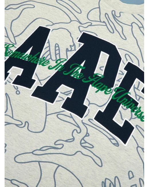 Aape By A Bathing Ape Gray Patterned T-Shirt for men