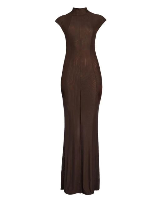 SER.O.YA Laissa メッシュ マキシドレス Brown