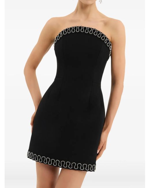Rebecca Vallance Black Nyx Bonded Crepe Strapless Mini Dress