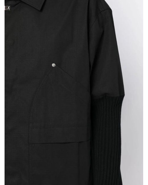 1017 ALYX 9SM Black Knitted Sleeves Shirt Jacket for men