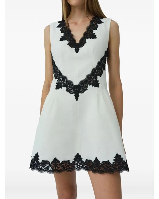 Jonathan Simkhai White Minna Lace-Trim Mini Dress