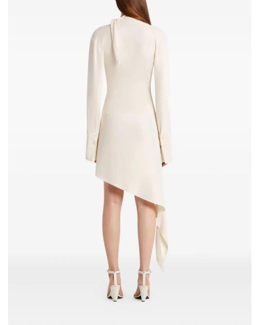 Courreges Asymmetrische Jurk Met Lange Mouwen in het White