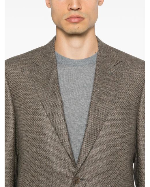 Canali Brown Single-Breasted Wool Blazer for men