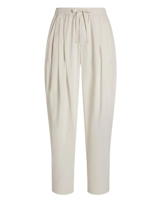 Dolce & Gabbana White Pleated Drawstring Trousers for men