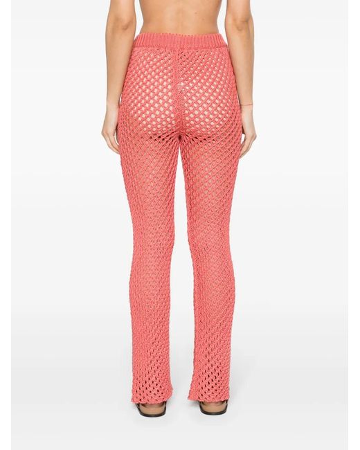 Alanui Red A Love Letter To India Macramé Trousers
