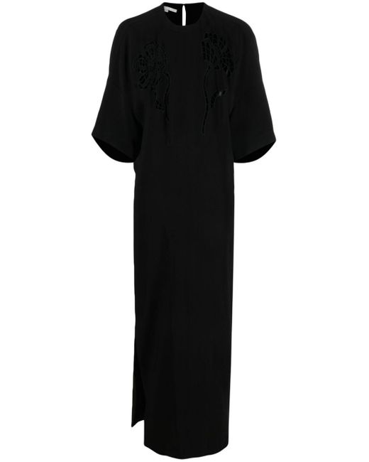 Robe longue à broderies anglaises Stella McCartney en coloris Black