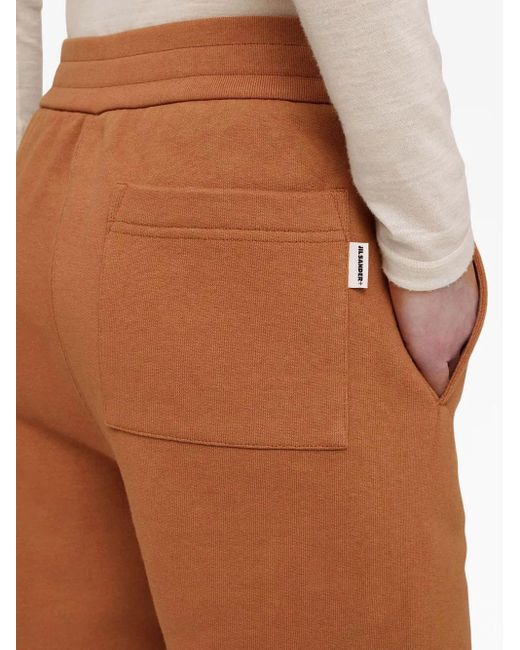Jil Sander Brown Cotton Drawstring Track Pants