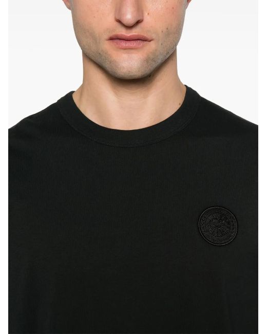 Canada Goose Black Gladstone Tshirt Embroidered for men