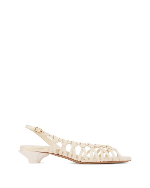 Chloé Natural Estra Woven-Strap Sandals