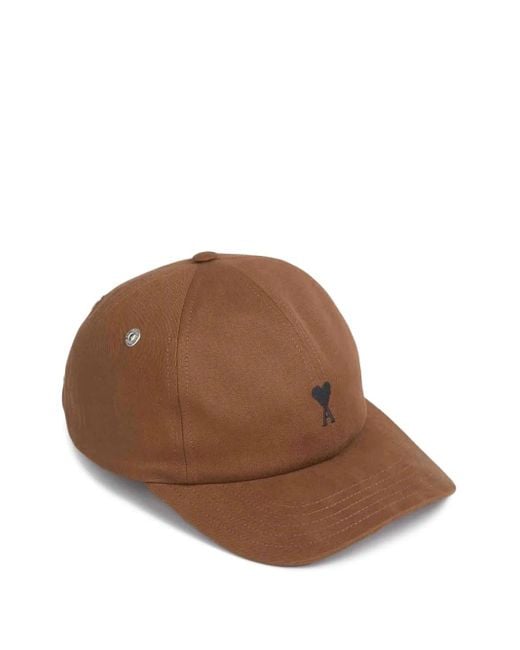 メンズ AMI ロゴ キャップ Brown