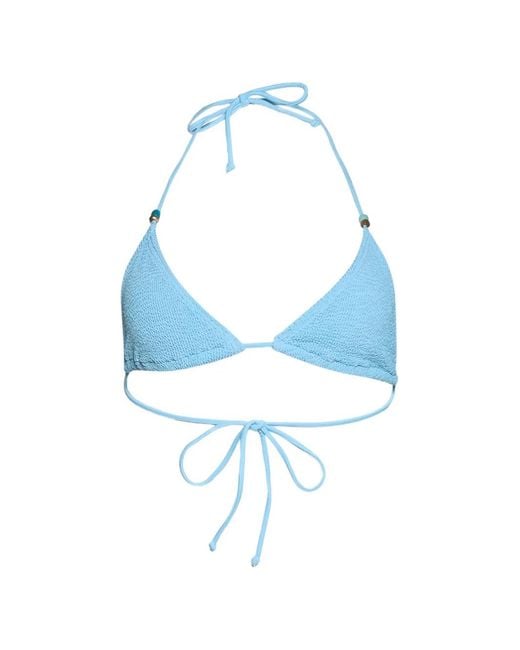 Bondeye Blue Beaded Ingrid Triangle Bikini Top