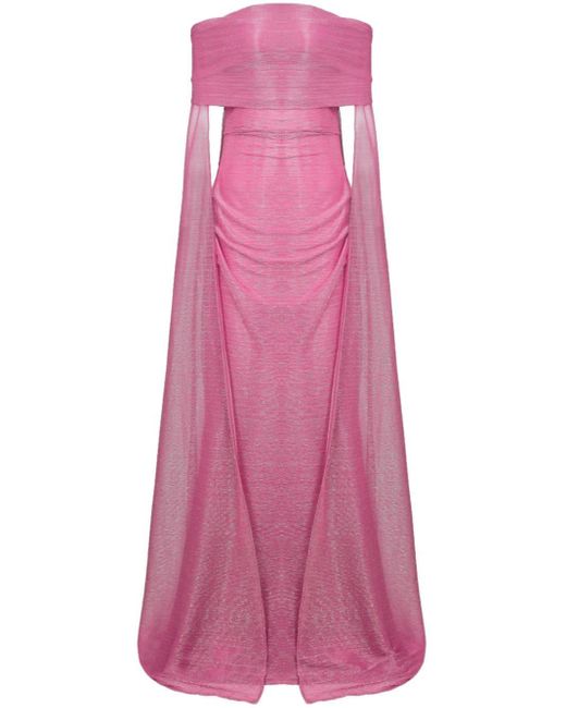 Talbot Runhof Pink Bartolo Lamé-effect Gown