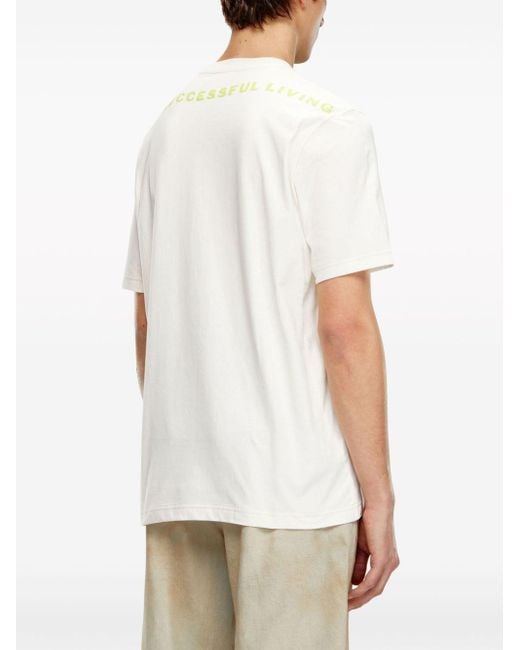 DIESEL T-just-n16 T-shirt Met Print in het White voor heren
