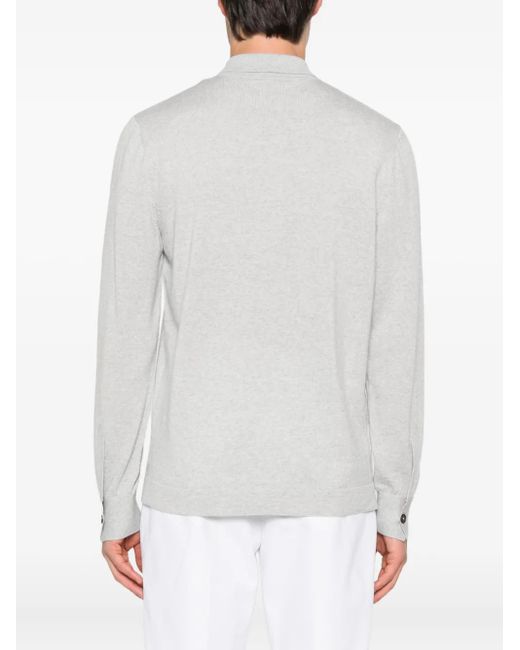 Eleventy White Button-Down Wool Shirt for men