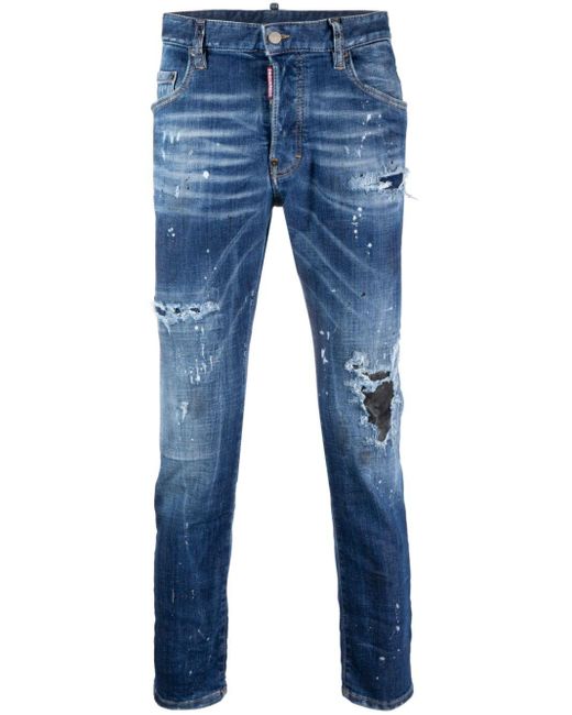 DSquared² Gerafelde Jeans in het Blue voor heren