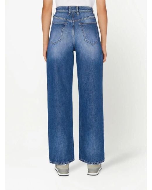 FRAME Blue High-Rise Straight Jeans