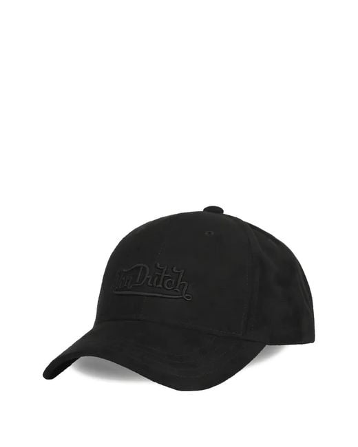 Von Dutch Black Casquette En Daim À Logo Brodé for men