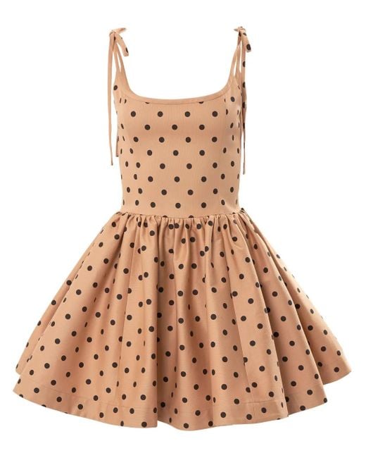 Carolina Herrera ポルカドット ミニドレス Natural