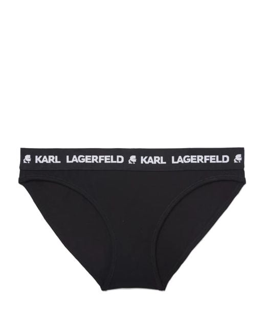 Karl Lagerfeld Black Logo-Waistband Briefs