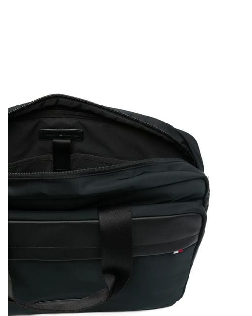 Tommy Hilfiger Black Logo-Detail Briefcase for men