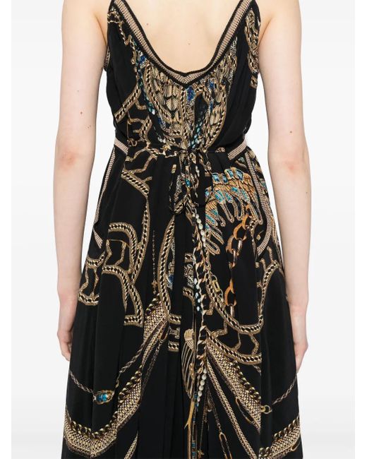 Robe À Ourlet Plus Long Au Dos Camilla en coloris Black
