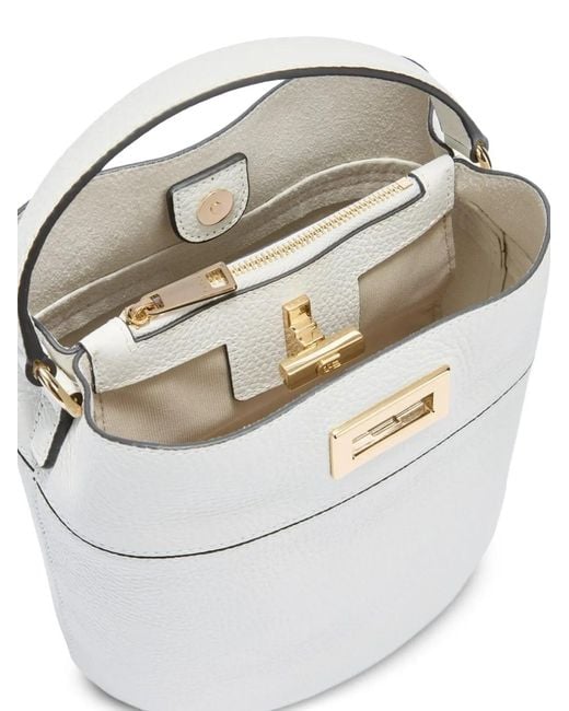 Furla White Top-Handle Bucket Bag
