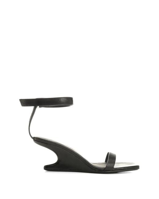 Rick Owens White Strap Squared Toe Sandals