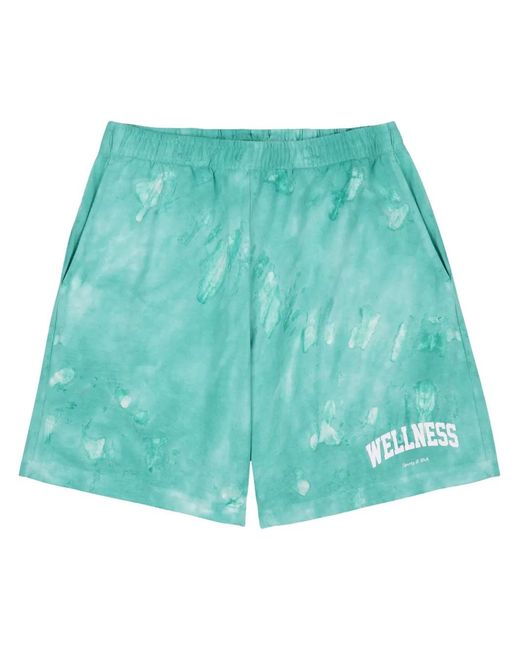 Sporty & Rich Green Wellness Tie-Dye Shorts
