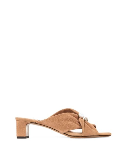 Jimmy Choo Brown Rafi 45 Toffee Suede Sandals