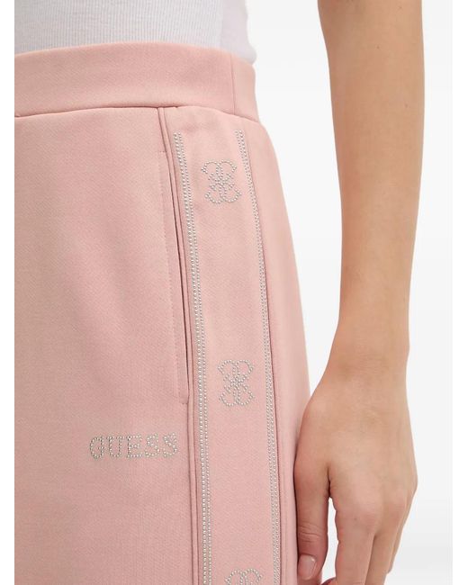 Guess Pink Waist-Tie Track Pants
