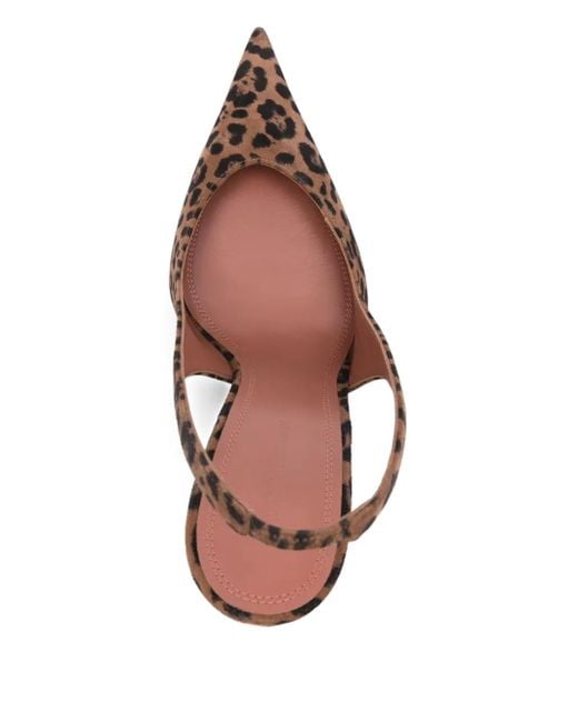 AMINA MUADDI Brown Escarpins En Cuir À Talon 105 Mm