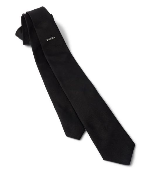 Prada White Silk Tie for men