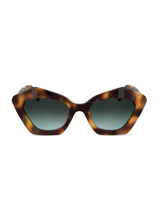 Karl Lagerfeld Brown Logo-Print Sunglasses