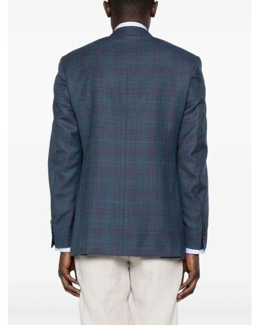 Canali Blue Checked Blazer for men