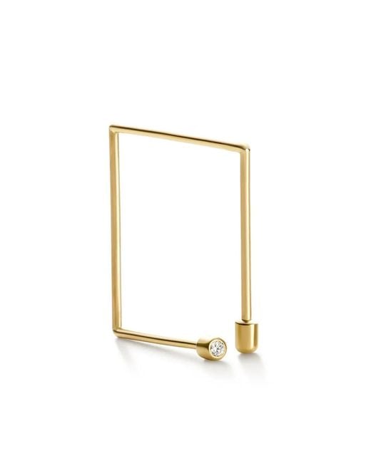 Shihara White 18Kt Twist Square 03 Diamond Single Earring