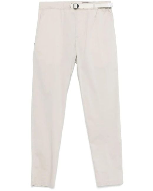 White Sand White Belted Trousers for men