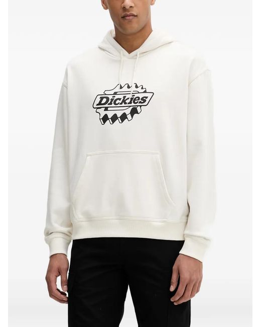 Dickies White Irondale Drawstring Hoodie for men