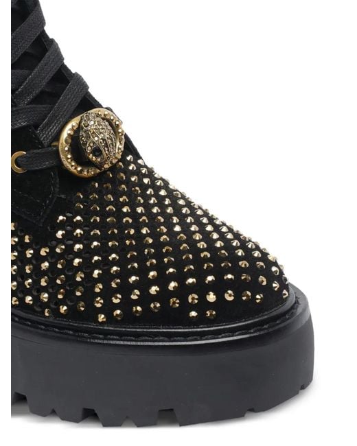 Kurt Geiger Black Stud-Embellished Lace-Up Boots