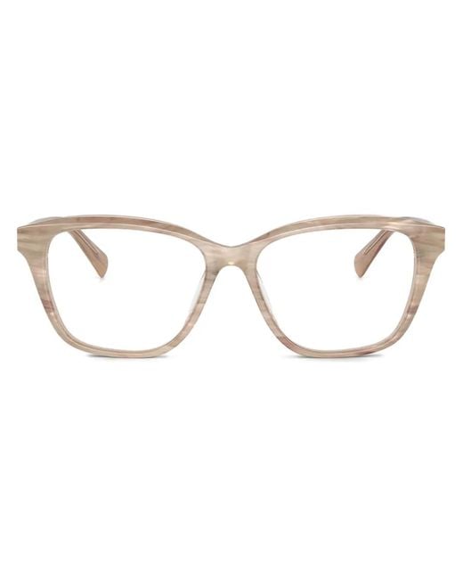 Brunello Cucinelli Natural Brille Mit Eckigem Gestell