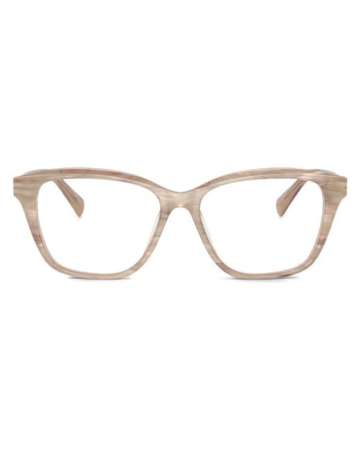 Brunello Cucinelli Natural Brille Mit Eckigem Gestell