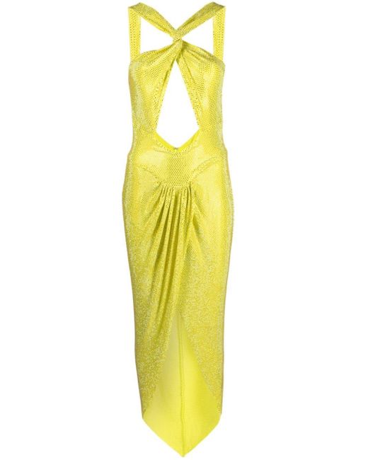 Robe asymétrique à ornements Alexandre Vauthier en coloris Yellow