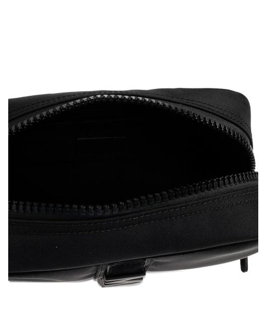 Moschino Black Logo Zip Clutch Bag for men