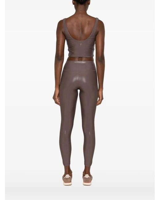 MACRON Brown O.N.E. Cropped V-Neck Top